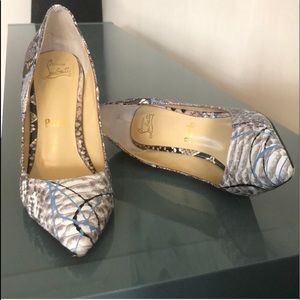 Gorgeous Grey and White Red Bottoms